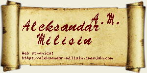 Aleksandar Milišin vizit kartica